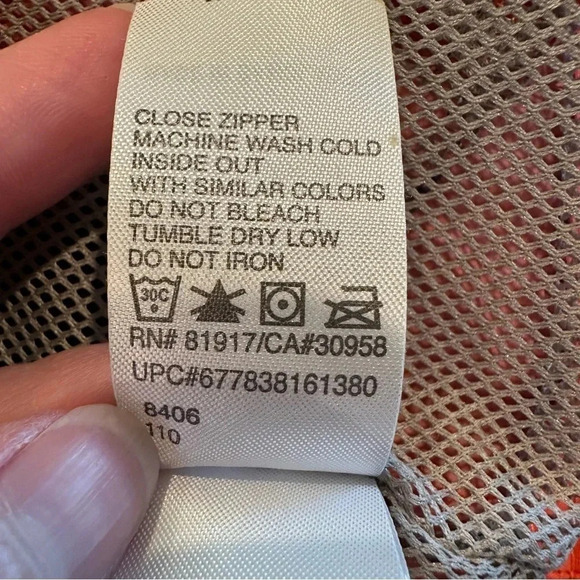 Nike Little Kid Jacket Zip Up Hooded Lightweight Orange Navy Blue Size 6 - Picture 9 of 10